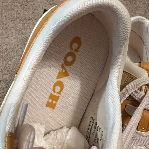 NWT Coach C201 Sneakers in Chalk/Hay - Picture 4 of 8